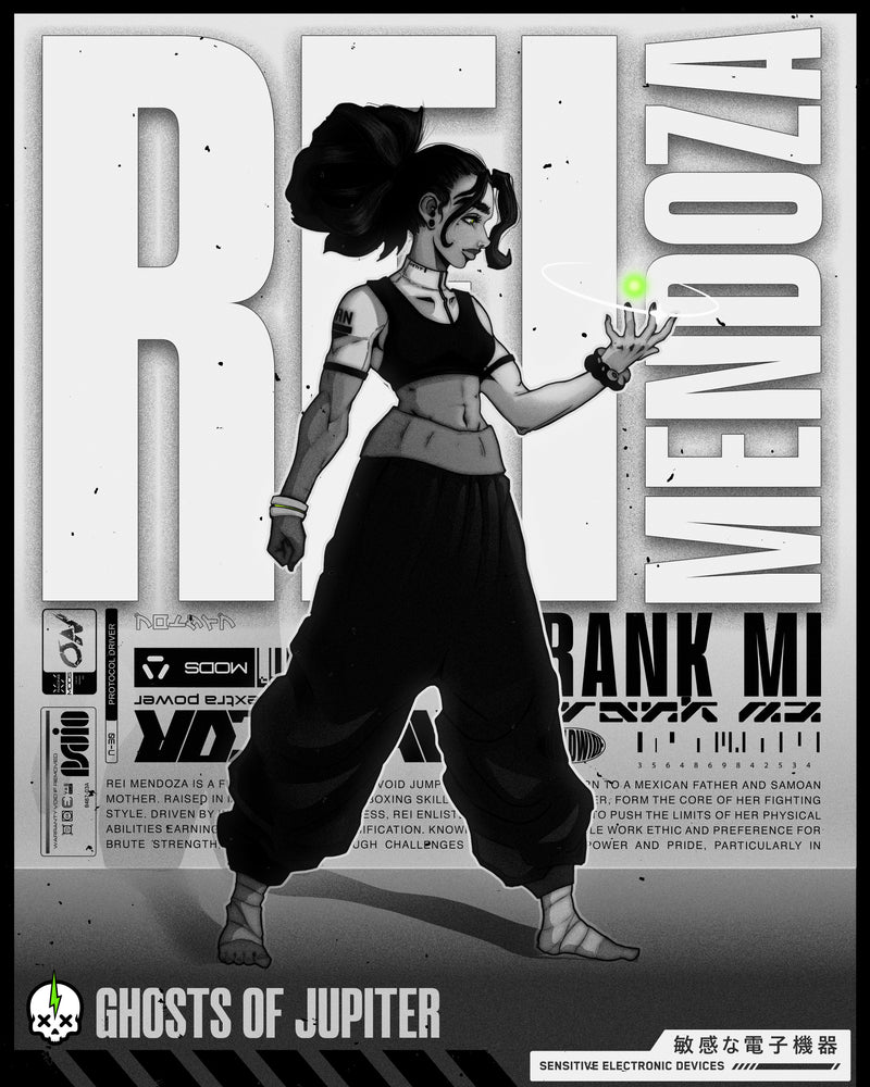 "Rei Mendoza OC Poster" - Ink & Digital, 16 x 20, 2025